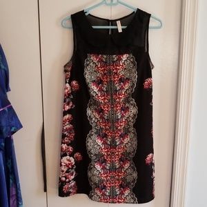 Xhilaration black floral shift dress